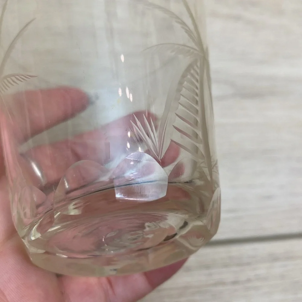 Antique Cut Glass‎ Palm Tree Cup